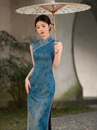 Beth and Brian Qipao-XL Sleeveless, floral pattern midi Cheongsam