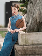 Beth and Brian Qipao-XL Sleeveless, floral pattern midi Cheongsam