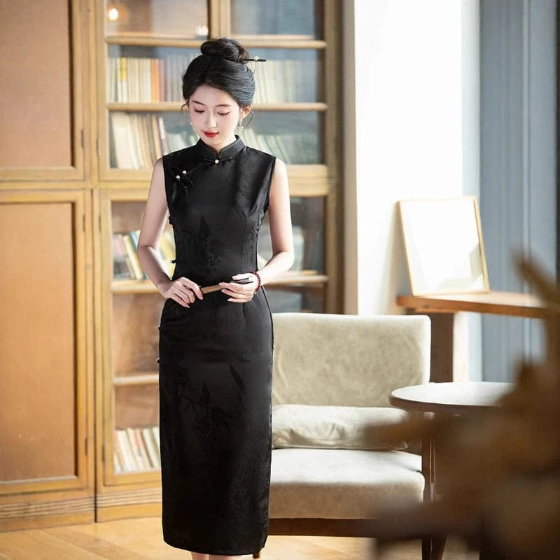 Beth and Brian Qipao-FRY New Chinese style(新中式), sleeveless midi Cheongsam