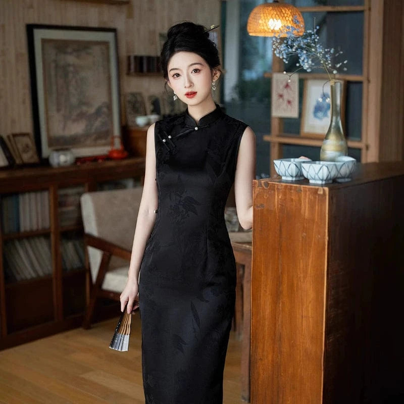 Beth and Brian Qipao-FRY New Chinese style(新中式), sleeveless midi Cheongsam