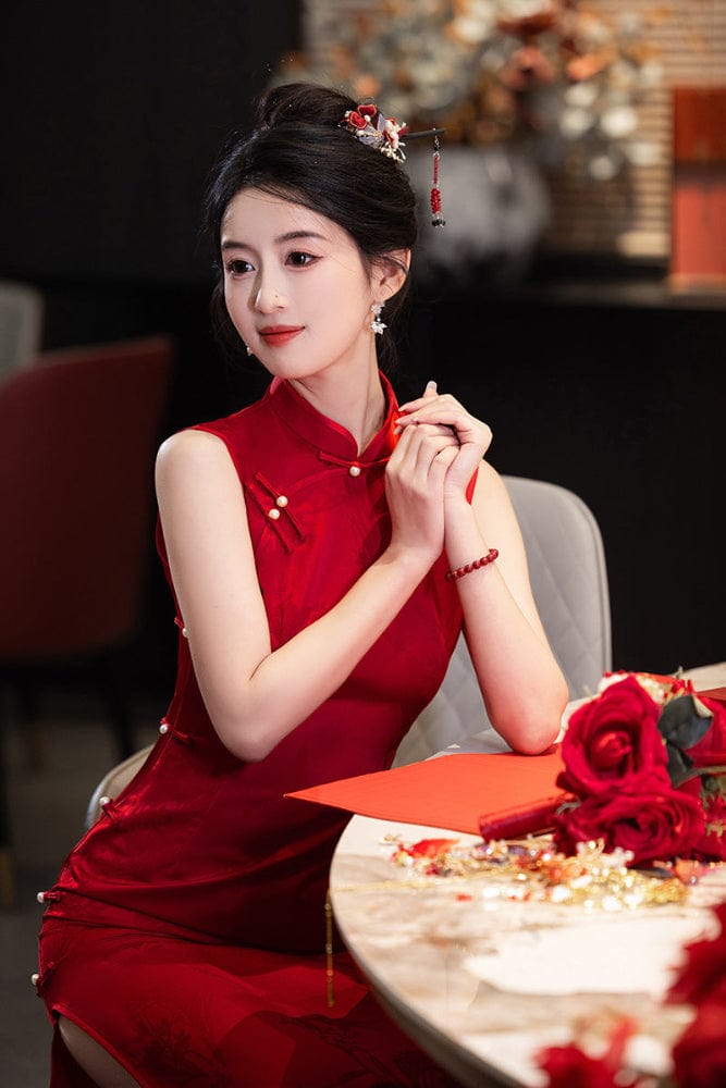 Beth and Brian Qipao-FRY New Chinese style(新中式), sleeveless midi Cheongsam