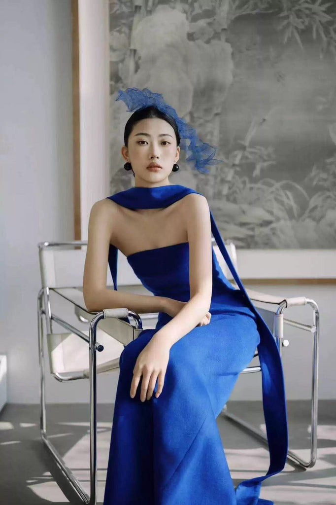 Beth and Brian Qipao-MY New Chinese style, Tube top long Cheongsam