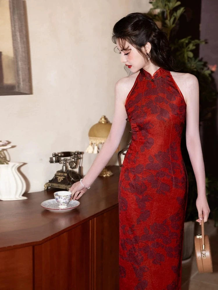 Beth and Brian Qipao-MYJ New Chinese style(新中式), sleeveless long Cheongsam
