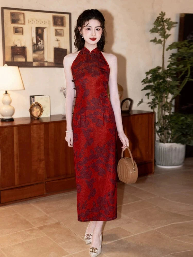 Beth and Brian Qipao-MYJ New Chinese style(新中式), sleeveless long Cheongsam