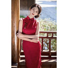 Beth and Brian Qipao-HY Floral pattern, jacquard satin midi Cheongsam