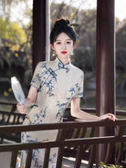 Beth and Brian Qipao-MLS Summer collection, ramie midi Cheongsam