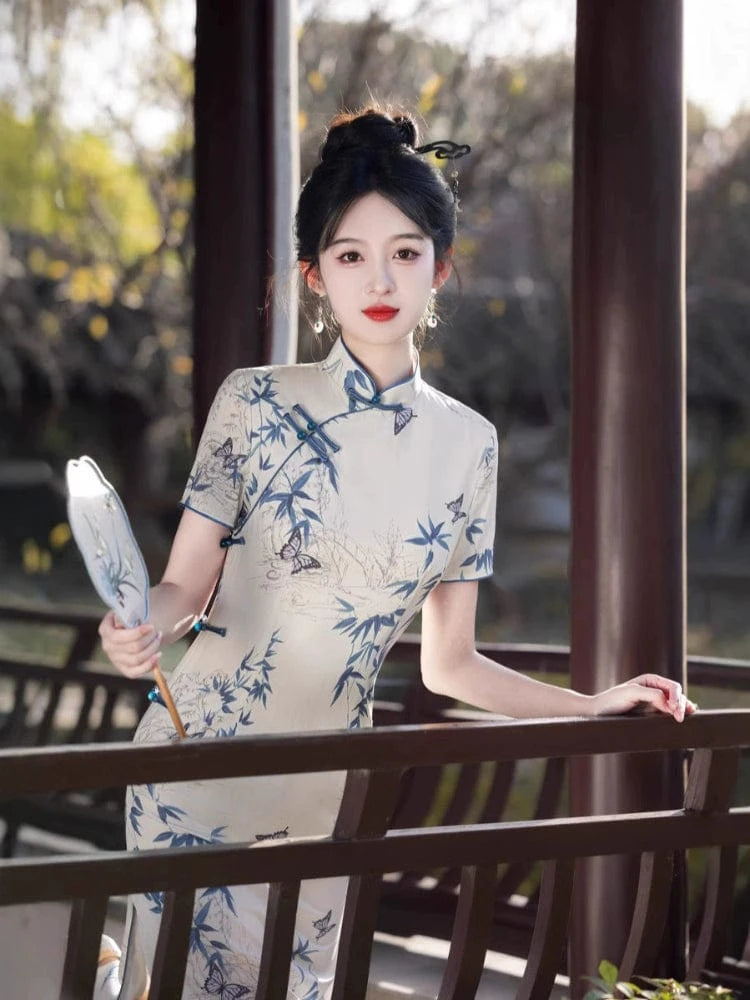 Beth and Brian Qipao-MLS Summer collection, ramie midi Cheongsam
