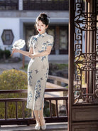 Beth and Brian Qipao-MLS Summer collection, ramie midi Cheongsam