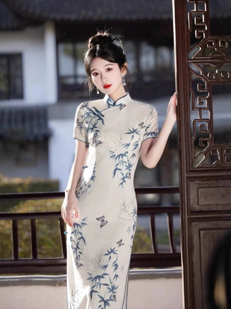 Beth and Brian Qipao-MLS Summer collection, ramie midi Cheongsam