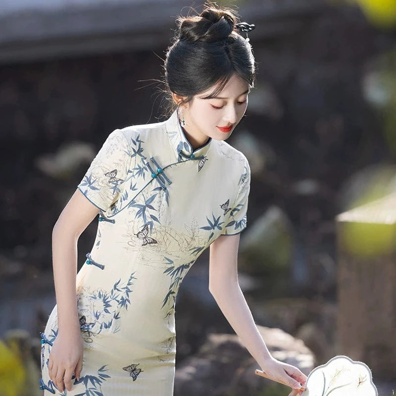 Beth and Brian Qipao-MLS Summer collection, ramie midi Cheongsam