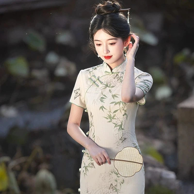 Beth and Brian Qipao-MLS Summer collection, ramie midi Cheongsam