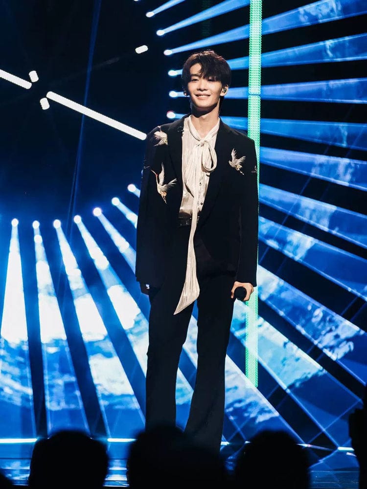 Beth and Brian Qipao-AL Crane embroidery, Men's Chinese tunic Suit Jacket, Chinese style tang suit Jacket
