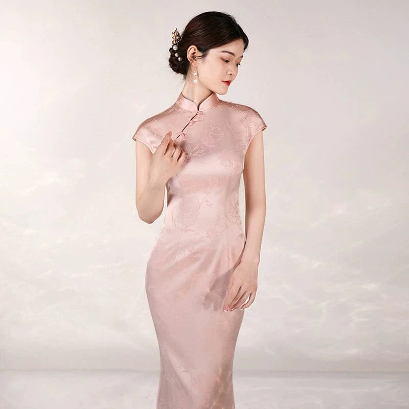 Beth and Brian Qipao-ASM Floral pattern, wedding mermaid long Cheongsam