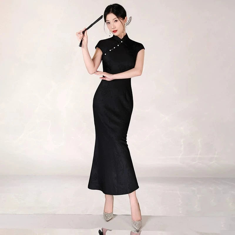 Beth and Brian Qipao-ASM Floral pattern, wedding mermaid long Cheongsam