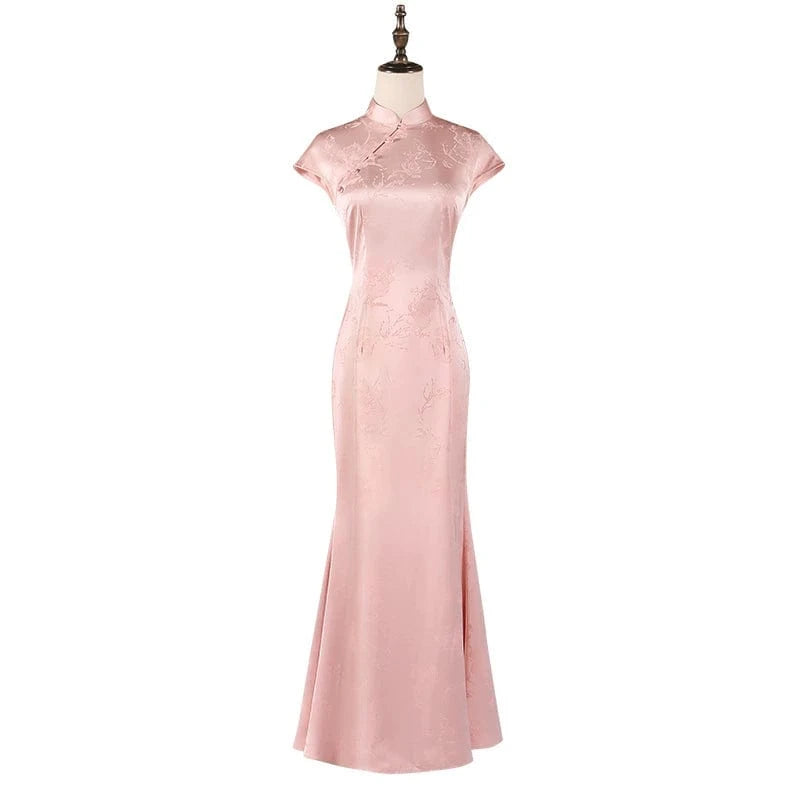 Beth and Brian Qipao-ASM Floral pattern, wedding mermaid long Cheongsam