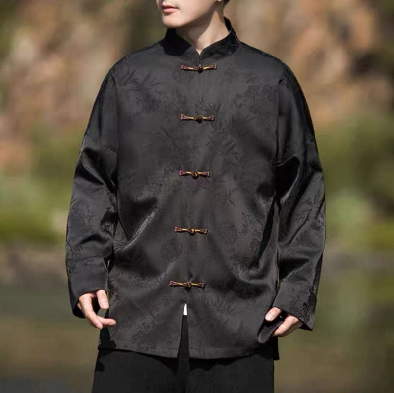 Beth and Brian Qipao-XLB Floral pattern, Men's Chinese tunic Suit Jacket, Chinese tang suit Jacket