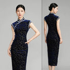 Beth and Brian Qipao-SYK Chinese classic style, velvet fabric long Cheongsam