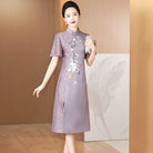 Beth and Brian Qipao-LC Summer colleciton, floral pattern midi Cheongsam