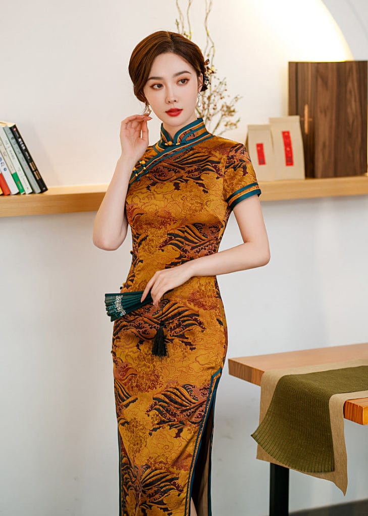 Beth and Brian Qipao-FRY Summer collection, hua luo long Cheongsam
