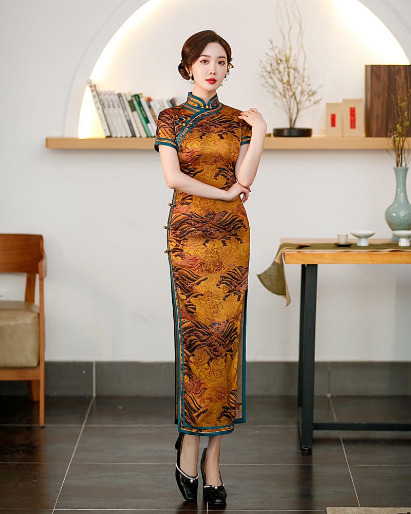 Beth and Brian Qipao-FRY Summer collection, hua luo long Cheongsam
