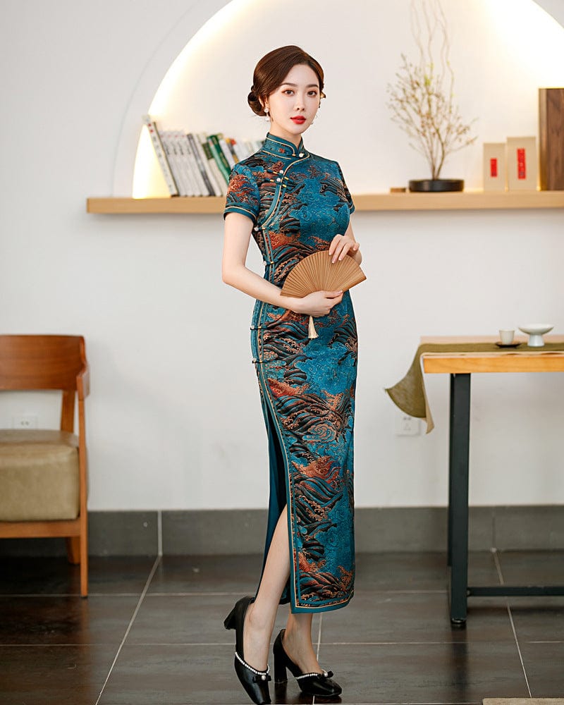 Beth and Brian Qipao-FRY Summer collection, hua luo long Cheongsam