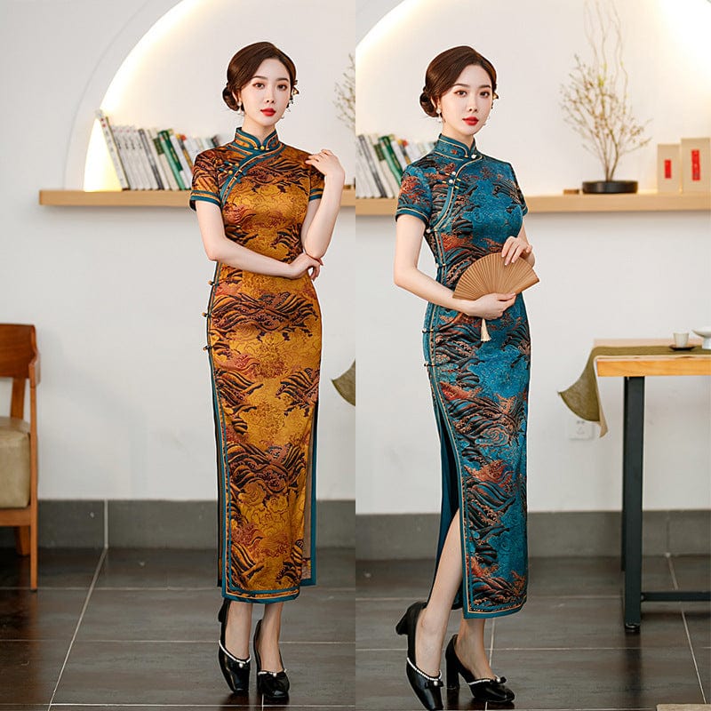 Beth and Brian Qipao-FRY Summer collection, hua luo long Cheongsam