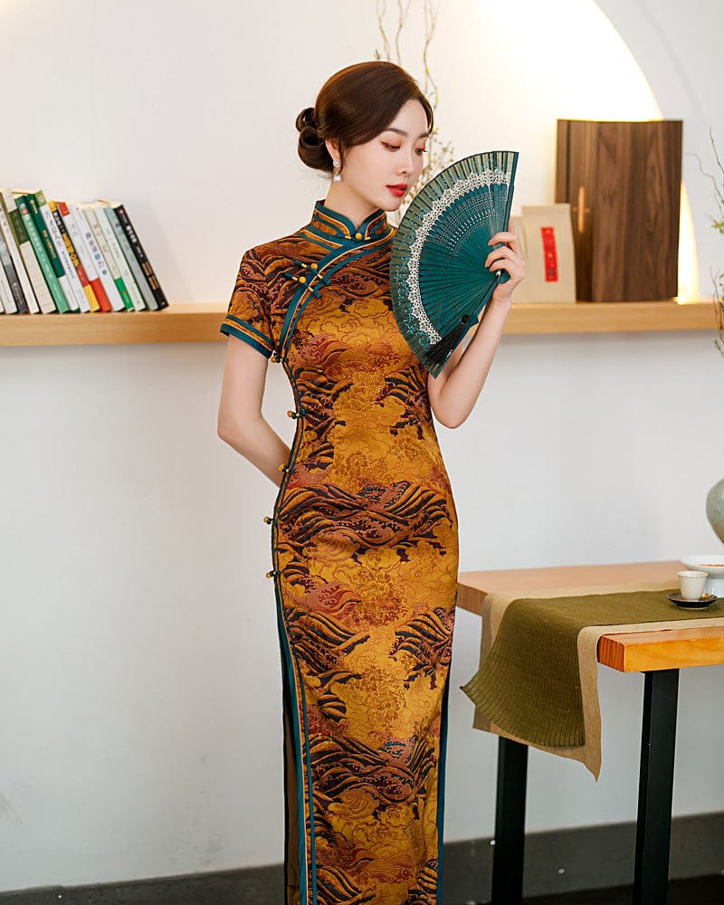 Beth and Brian Qipao-FRY Summer collection, hua luo long Cheongsam