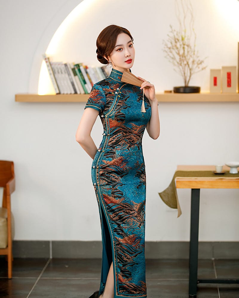 Beth and Brian Qipao-FRY Summer collection, hua luo long Cheongsam
