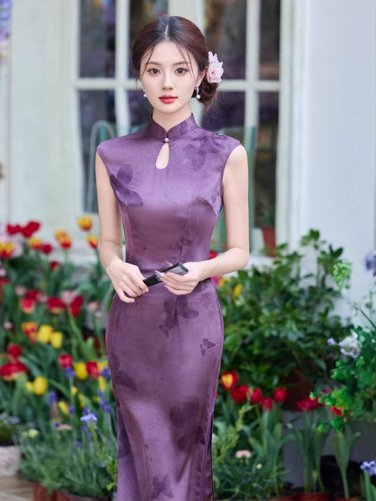 Beth and Brian Qipao - JN New Chinese style (新中式), butterfly midi Cheongsam