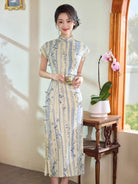 Beth and Brian Qipao - JN Summer collection, ramie midi Cheongsam