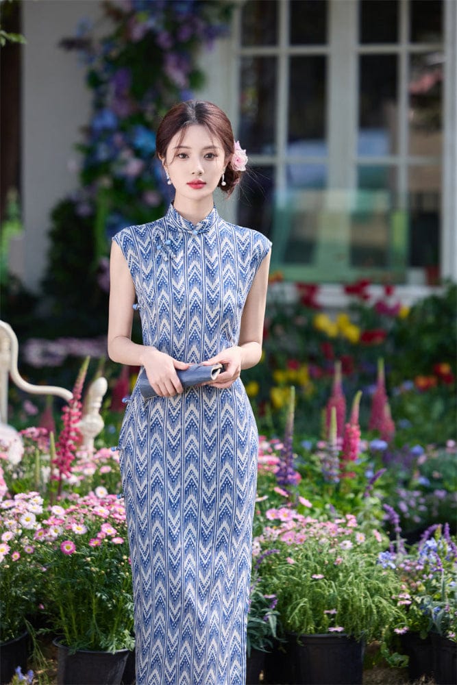 Beth and Brian Qipao - JN Summer collection, ramie midi Cheongsam
