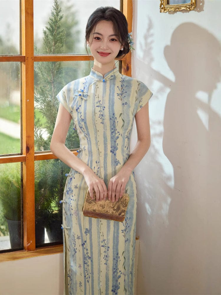 Beth and Brian Qipao - JN Summer collection, ramie midi Cheongsam