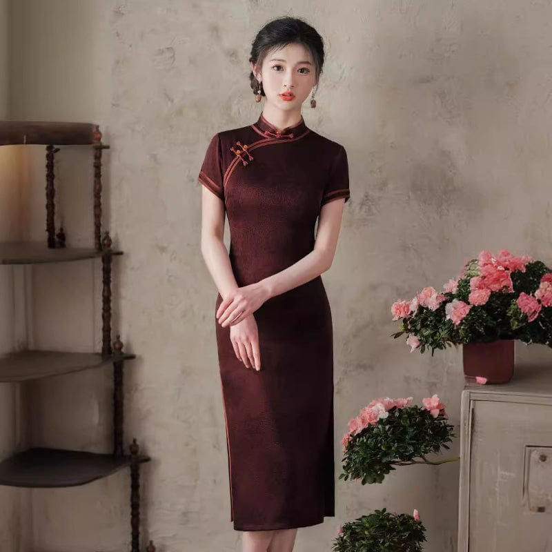 Beth and Brian Qipao-FRY Plus size, midi Cheongsam for mothers