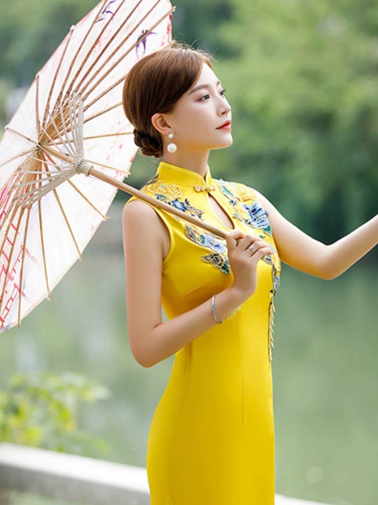 Beth and Brian Qipao-QL Chinese prom dress, plus size long Cheongsam