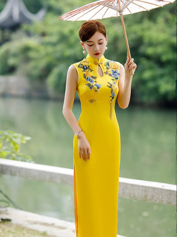 Beth and Brian Qipao-QL Chinese prom dress, plus size long Cheongsam