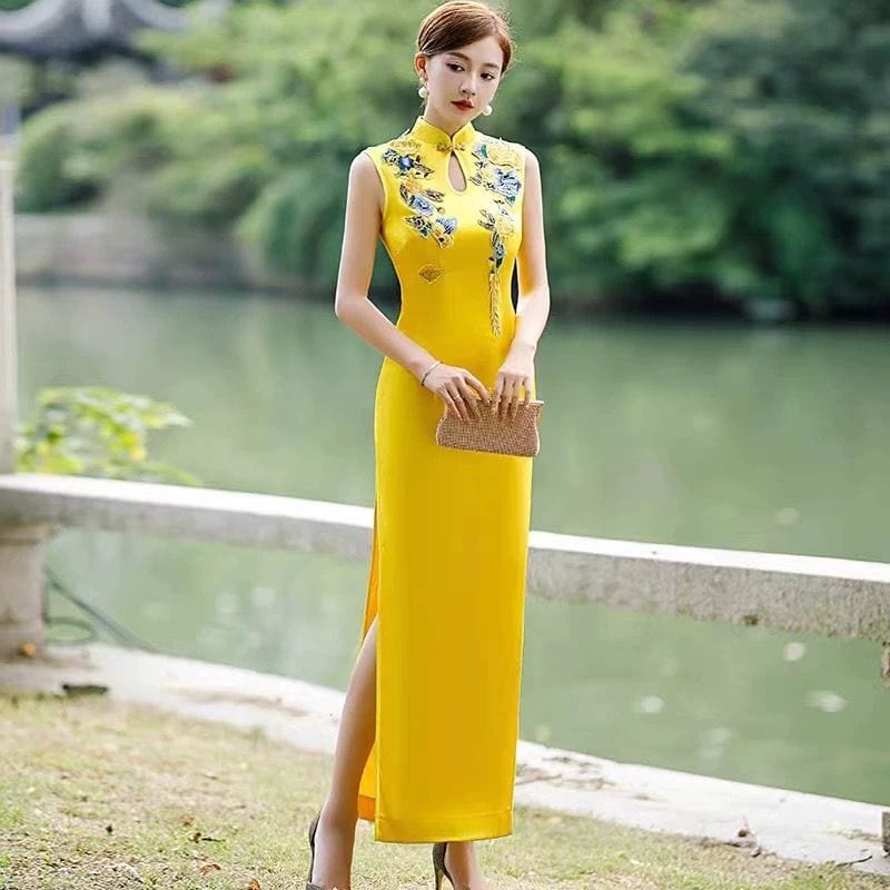 Beth and Brian Qipao-QL Chinese prom dress, plus size long Cheongsam