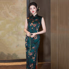 Beth and Brian Qipao-ZQYS Old Shanghai style, green long Cheongsam