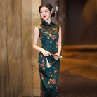 Beth and Brian Qipao-ZQYS Old Shanghai style, green long Cheongsam