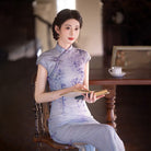 Beth and Brian Qipao-JLM Floral pattern, mesh fabric long Cheongsam