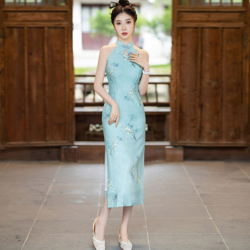 Beth and Brian Qipao-ZQYS New Chinese style(新中式), sleeveless midi Cheongsam