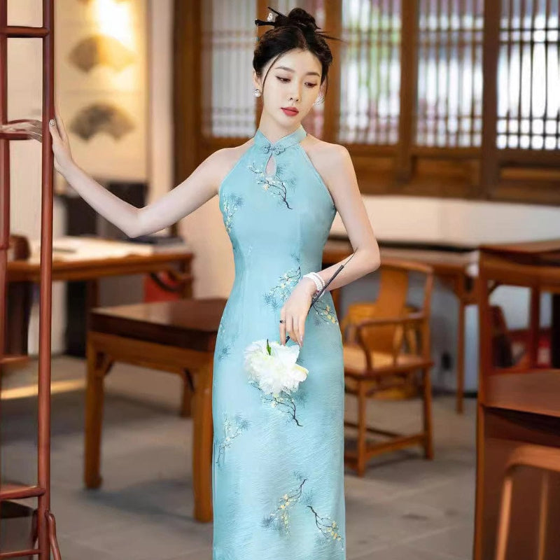 Beth and Brian Qipao-ZQYS New Chinese style(新中式), sleeveless midi Cheongsam