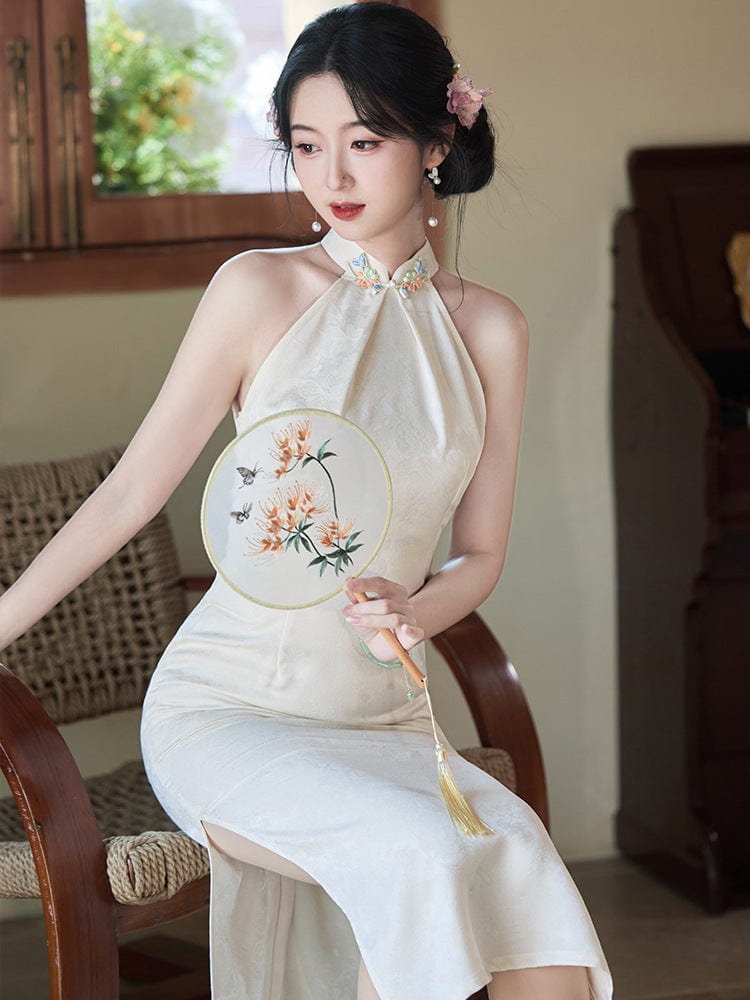 Beth and Brian Qipao-LSB New Chinese style(新中式), sleeveless midi Cheongsam