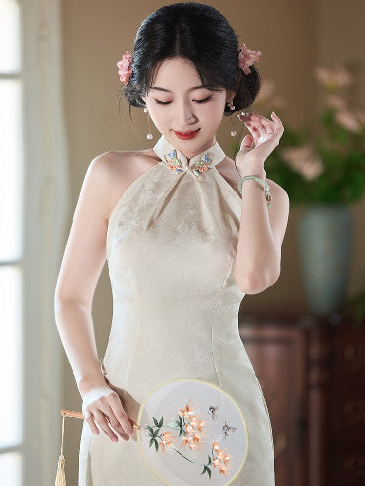 Beth and Brian Qipao-LSB New Chinese style(新中式), sleeveless midi Cheongsam