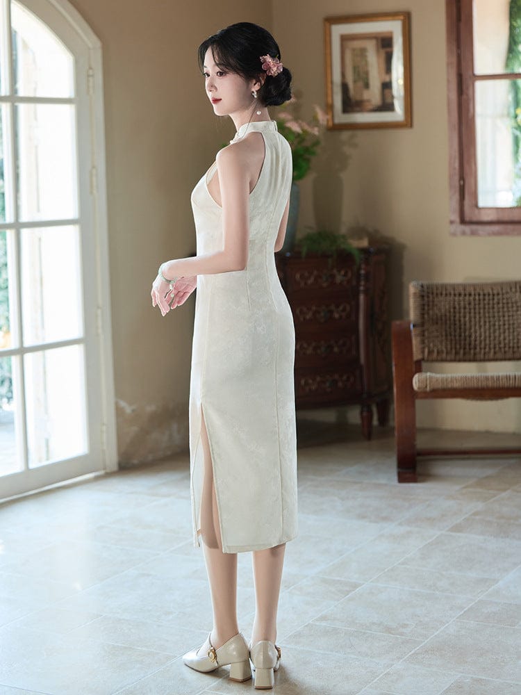 Beth and Brian Qipao-LSB New Chinese style(新中式), sleeveless midi Cheongsam