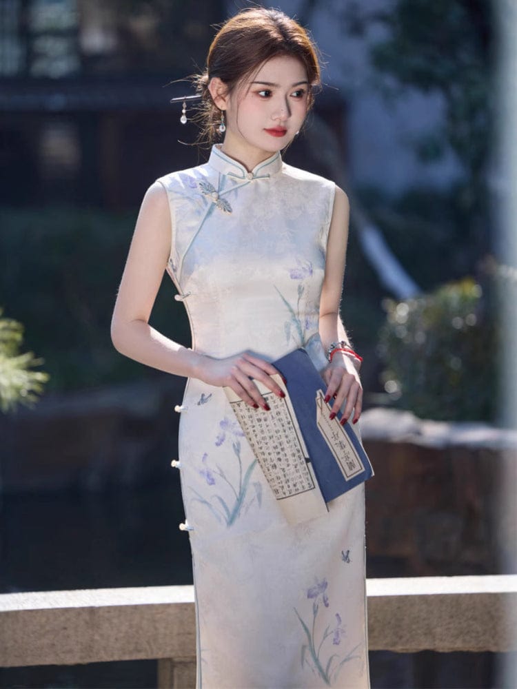 Beth and Brian Qipao - JN New Chinese style (新中式), light purple midi Cheongsam