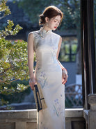 Beth and Brian Qipao - JN New Chinese style (新中式), light purple midi Cheongsam