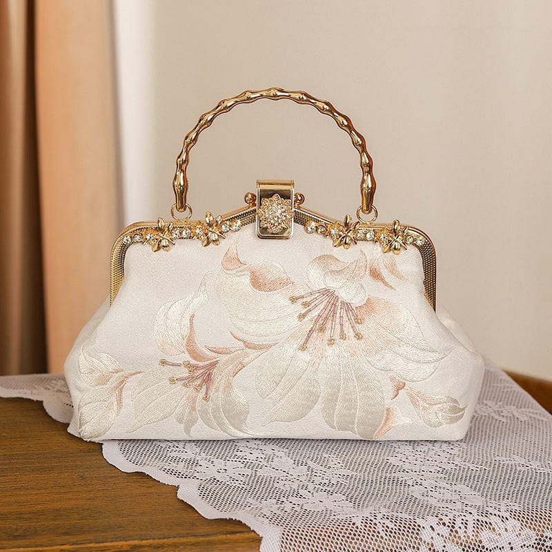 Beth and Brian Qipao-CY Hand-made, Floral embroidery, Chinese style Qipao bag