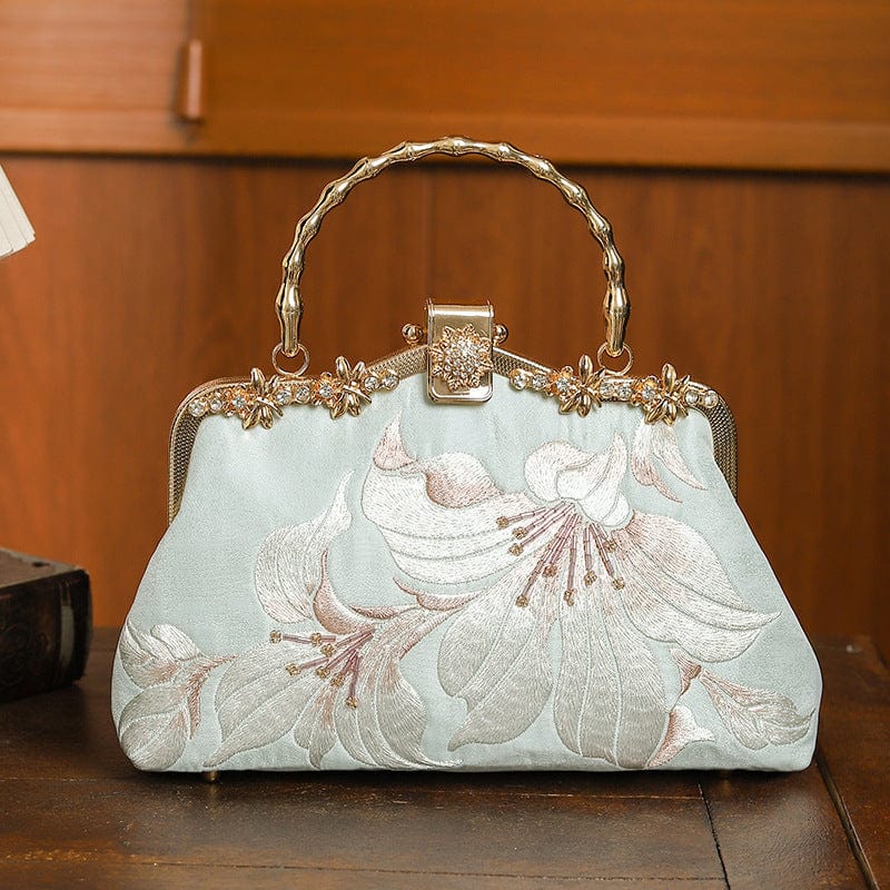 Beth and Brian Qipao-CY Hand-made, Floral embroidery, Chinese style Qipao bag