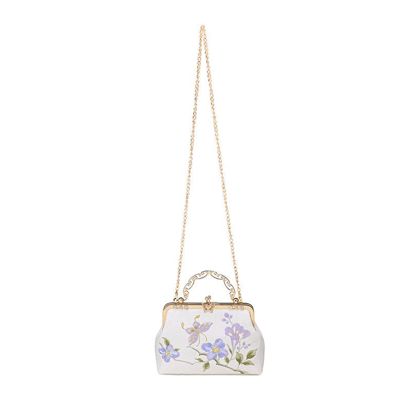 Beth and Brian Qipao-CY Hand-made, Floral and butterfly embroidery, hand-made Chinese Style Qipao bag