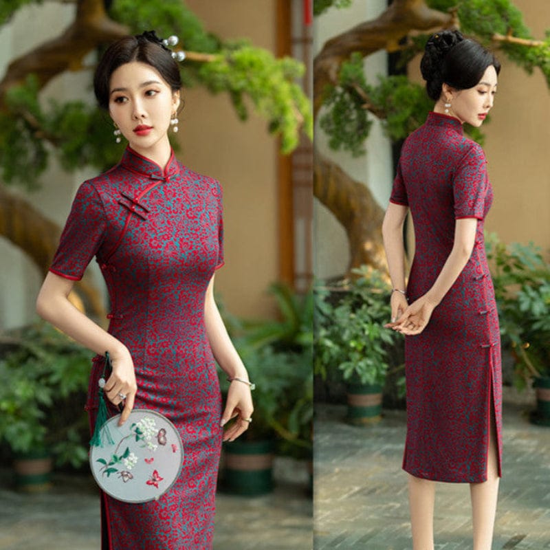 Beth and Brian Qipao-SYK Old Shanghai style, plus size midi Cheongsam